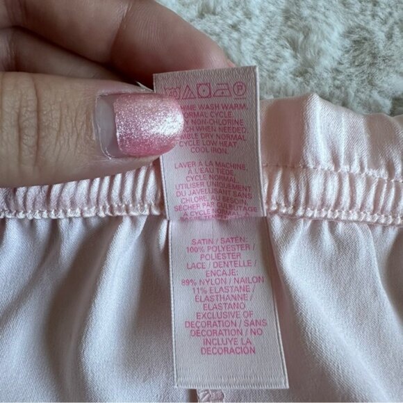 Victoria's Secret | Blush Pink Silky Lace Trim Sleep Shorts | Size Small - Picture 8 of 14
